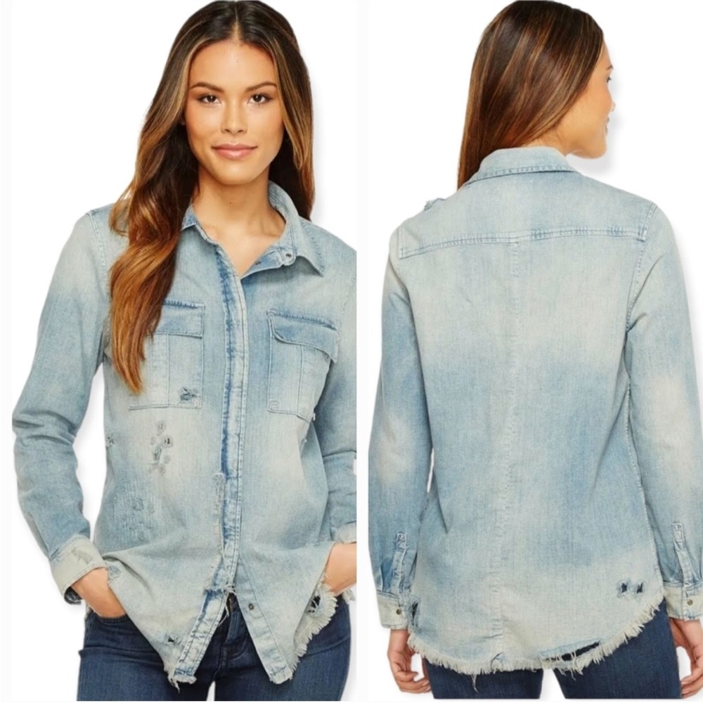Hudson's Distressed Denim Snap Shirt